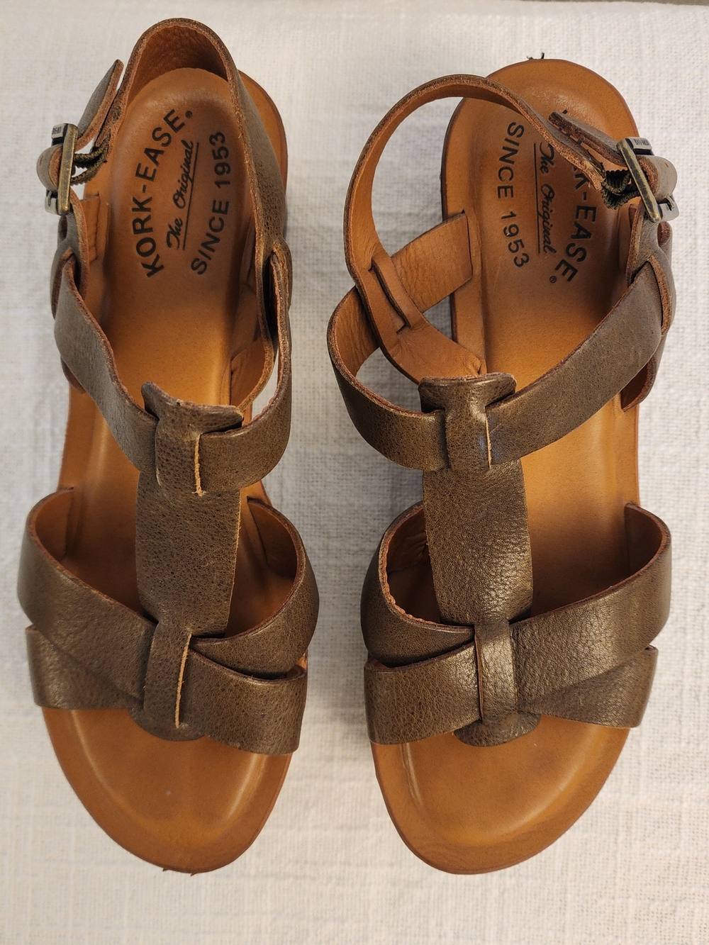 Pre-loved Kork- Ease Green Leather Platform Sandals Women's Size 8 A433 - Picture 10 of 10
